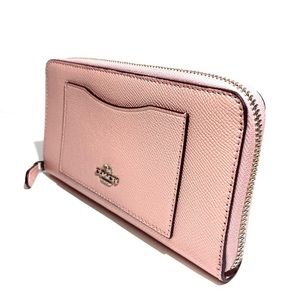 NEW Authentic Coach Crossgrain Leather Wallet - Blush
